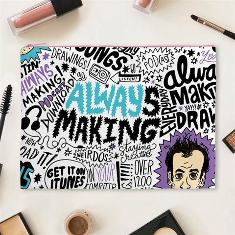 Always Making Pattern Cosmetic Bag (XL) from ArtsNow.com Front