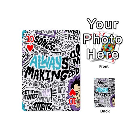 Always Making Pattern Playing Cards 54 (Mini) from ArtsNow.com Front - Heart10