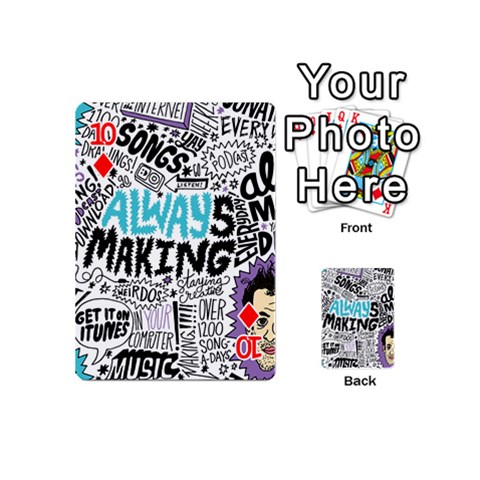 Always Making Pattern Playing Cards 54 (Mini) from ArtsNow.com Front - Diamond10