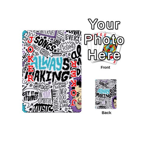 Always Making Pattern Playing Cards 54 (Mini) from ArtsNow.com Front - Joker2