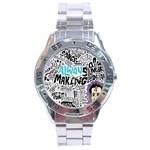 Always Making Pattern Stainless Steel Analogue Watch