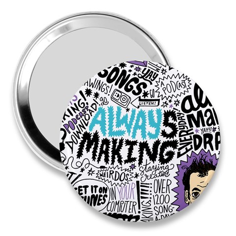 Always Making Pattern 3  Handbag Mirror from ArtsNow.com Front