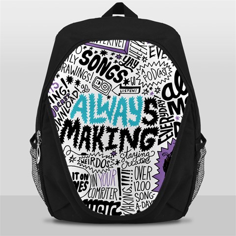 Always Making Pattern Backpack Bag from ArtsNow.com Front