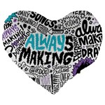 Always Making Pattern Large 19  Premium Heart Shape Cushion