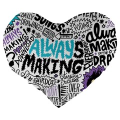 Always Making Pattern Large 19  Premium Heart Shape Cushion from ArtsNow.com Back