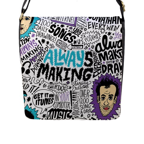 Always Making Pattern Flap Closure Messenger Bag (L) from ArtsNow.com Front