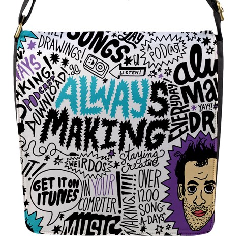 Always Making Pattern Flap Closure Messenger Bag (S) from ArtsNow.com Front