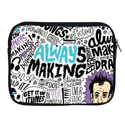 Always Making Pattern Apple iPad 2/3/4 Zipper Case from ArtsNow.com Front
