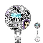 Always Making Pattern Stainless Steel Nurses Watch