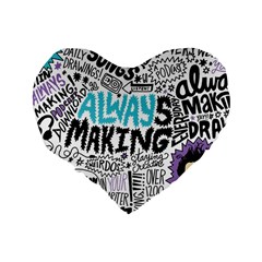 Always Making Pattern Standard 16  Premium Flano Heart Shape Cushion  from ArtsNow.com Back