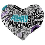 Always Making Pattern Large 19  Premium Flano Heart Shape Cushion