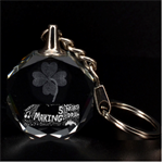Always Making Pattern Clover 3D Engraving Circle Key Chain