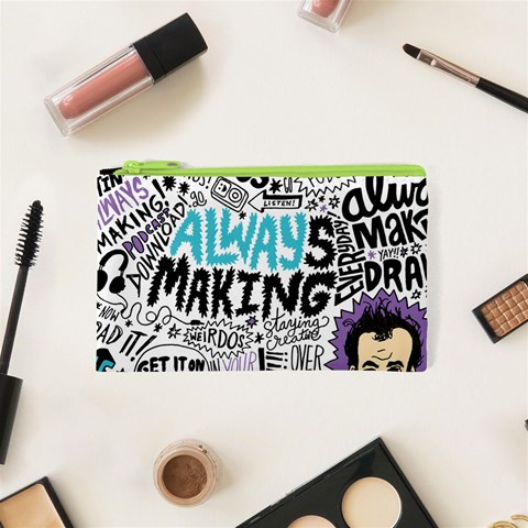 Always Making Pattern Cosmetic Bag (XS) from ArtsNow.com Front