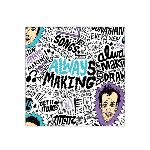 Always Making Pattern Satin Bandana Scarf from ArtsNow.com Front