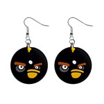 Angry Birds 1  Button Earrings