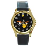 Angry Birds Round Gold Metal Watch