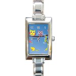 Animal Bird Cartoon Rectangle Italian Charm Watch