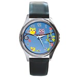 Animal Bird Cartoon Round Metal Watch