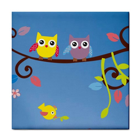 Animal Bird Cartoon Tile Coaster from ArtsNow.com Front