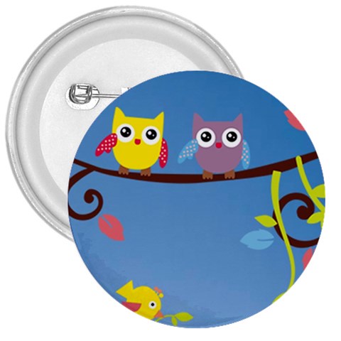 Animal Bird Cartoon 3  Button from ArtsNow.com Front