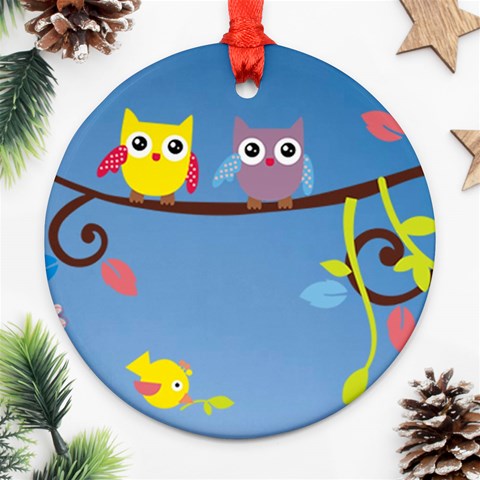 Animal Bird Cartoon Ornament (Round) from ArtsNow.com Front