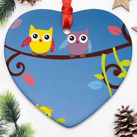 Animal Bird Cartoon Ornament (Heart) from ArtsNow.com Front