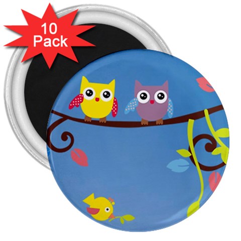Animal Bird Cartoon 3  Magnet (10 pack) from ArtsNow.com Front