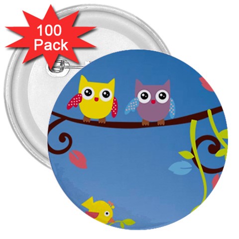 Animal Bird Cartoon 3  Button (100 pack) from ArtsNow.com Front