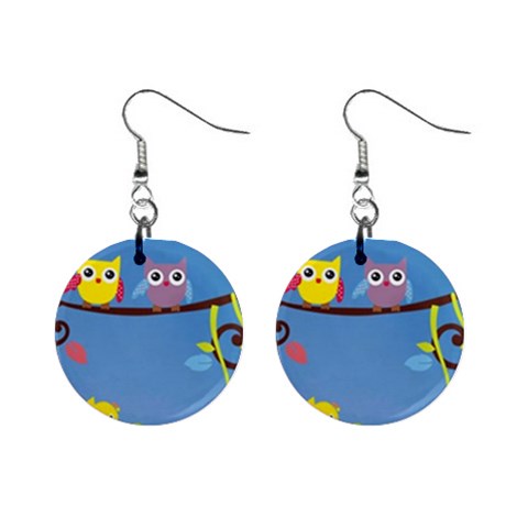 Animal Bird Cartoon 1  Button Earrings from ArtsNow.com Front