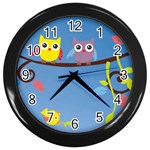 Animal Bird Cartoon Wall Clock (Black)
