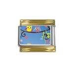 Animal Bird Cartoon Gold Trim Italian Charm (9mm)