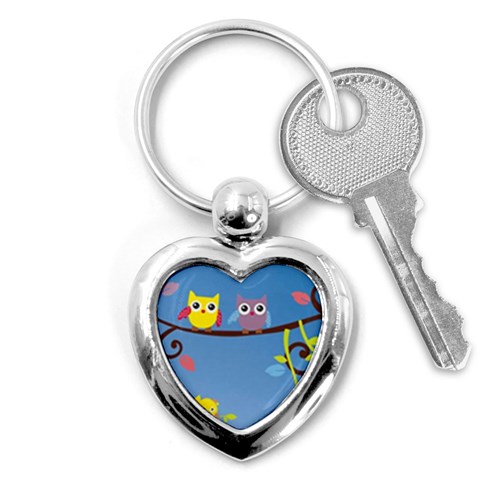 Animal Bird Cartoon Key Chain (Heart) from ArtsNow.com Front
