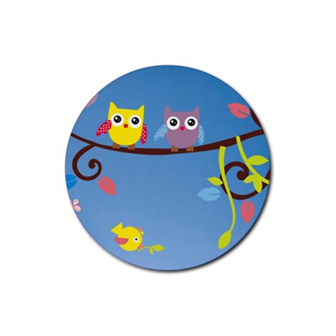 Animal Bird Cartoon Rubber Coaster (Round) from ArtsNow.com Front