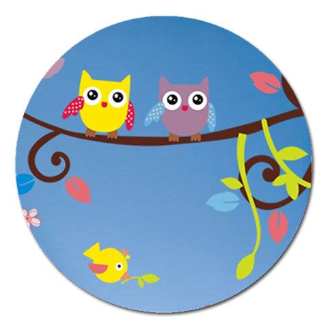 Animal Bird Cartoon Magnet 5  (Round) from ArtsNow.com Front