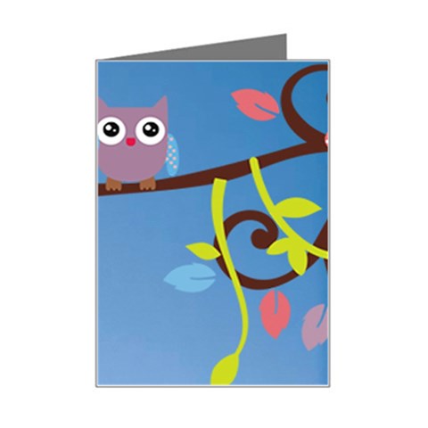 Animal Bird Cartoon Mini Greeting Card from ArtsNow.com Left