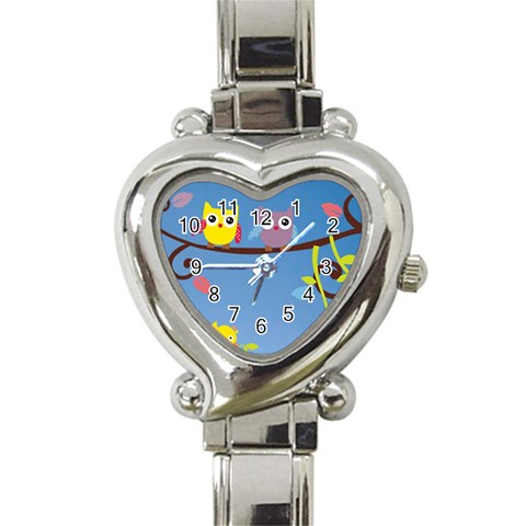 Animal Bird Cartoon Heart Italian Charm Watch from ArtsNow.com Front