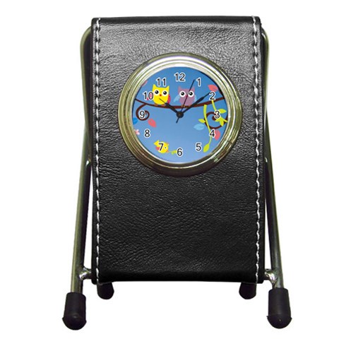 Animal Bird Cartoon Pen Holder Desk Clock from ArtsNow.com Front