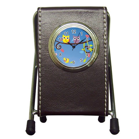 Animal Bird Cartoon Pen Holder Desk Clock from ArtsNow.com Front