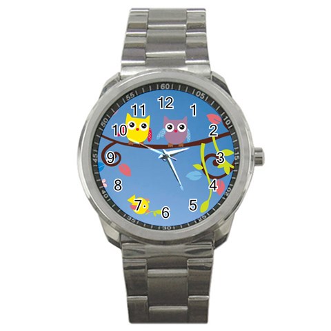 Animal Bird Cartoon Sport Metal Watch from ArtsNow.com Front