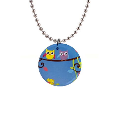 Animal Bird Cartoon 1  Button Necklace from ArtsNow.com Front