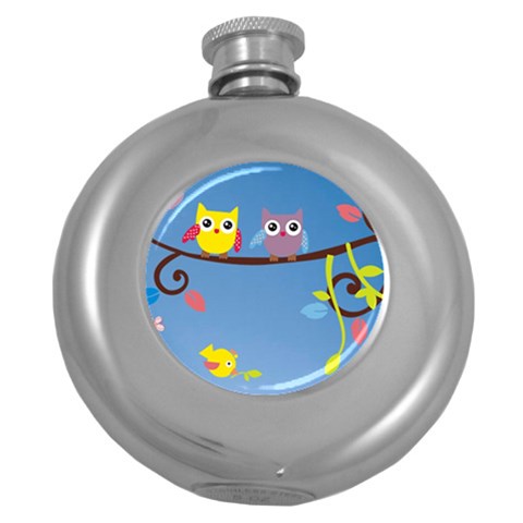 Animal Bird Cartoon Hip Flask (5 oz) from ArtsNow.com Front