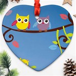 Animal Bird Cartoon Heart Ornament (Two Sides)