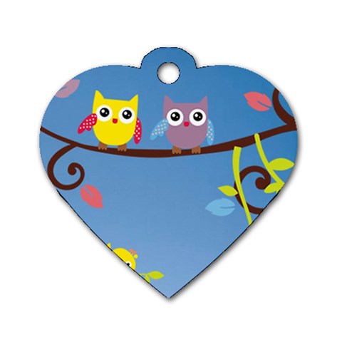 Animal Bird Cartoon Dog Tag Heart (Two Sides) from ArtsNow.com Back