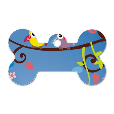Animal Bird Cartoon Dog Tag Bone (Two Sides) from ArtsNow.com Front