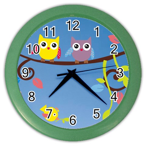 Animal Bird Cartoon Color Wall Clock from ArtsNow.com Front