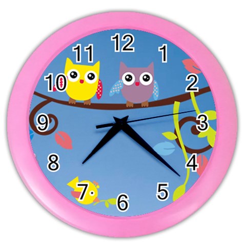 Animal Bird Cartoon Color Wall Clock from ArtsNow.com Front