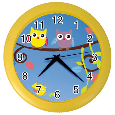 Animal Bird Cartoon Color Wall Clock from ArtsNow.com Front