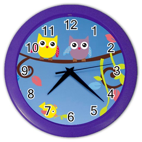 Animal Bird Cartoon Color Wall Clock from ArtsNow.com Front