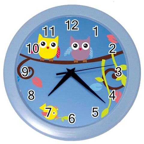 Animal Bird Cartoon Color Wall Clock from ArtsNow.com Front