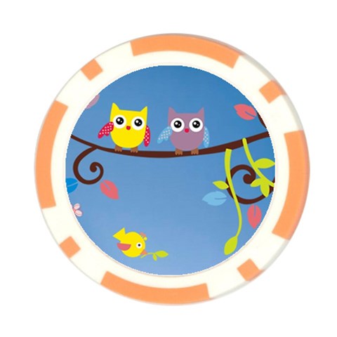 Animal Bird Cartoon Poker Chip Card Guard from ArtsNow.com Front